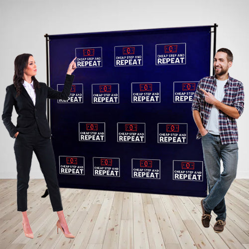 8x8 fabric step and repeat banner with frame 